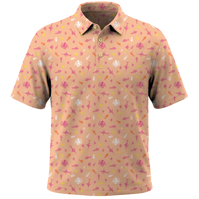 Men's Coastal Polo Fish Frenzy