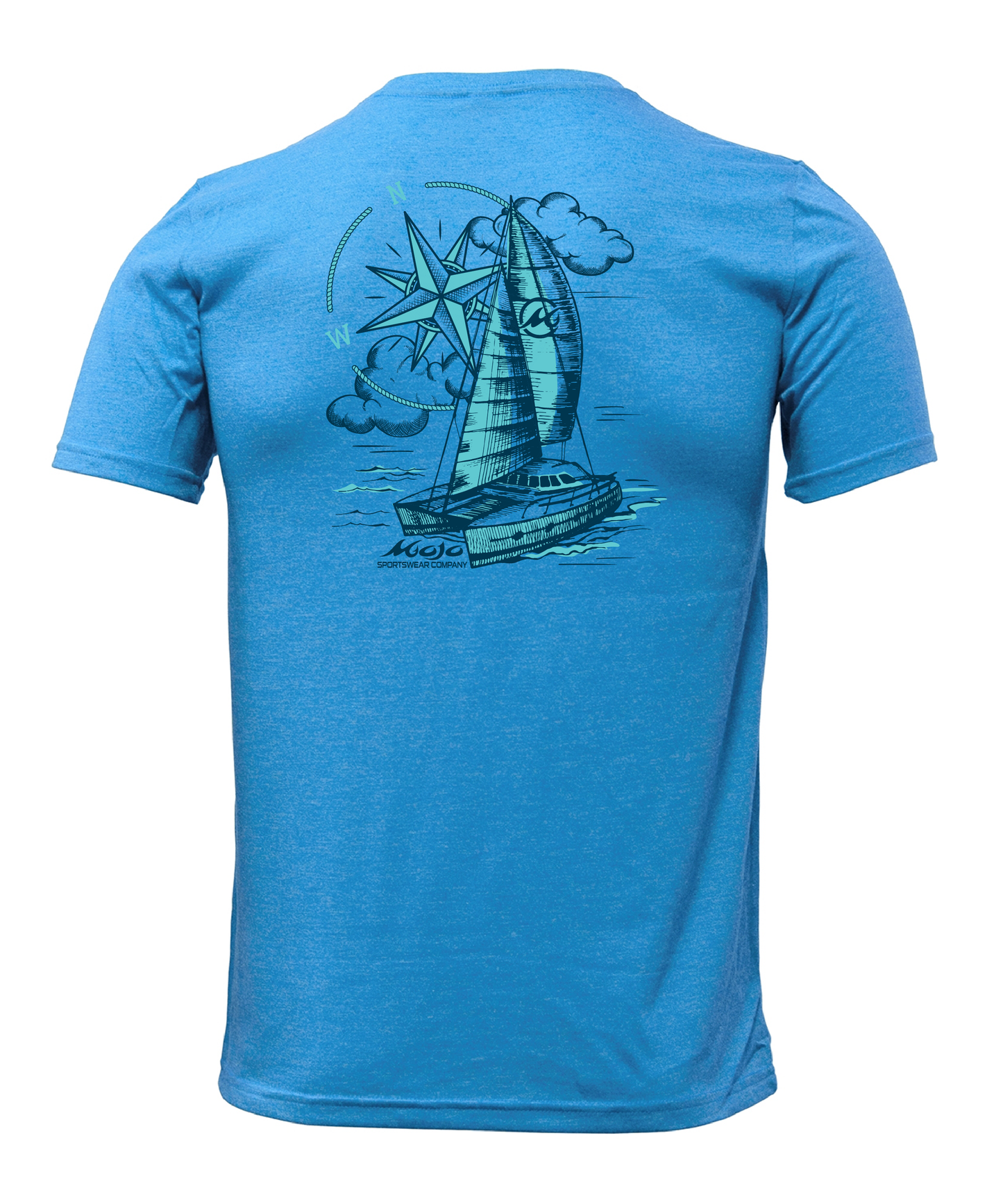 Coastal Edge Mens Tri-Blend Tee - Catamaran Boat