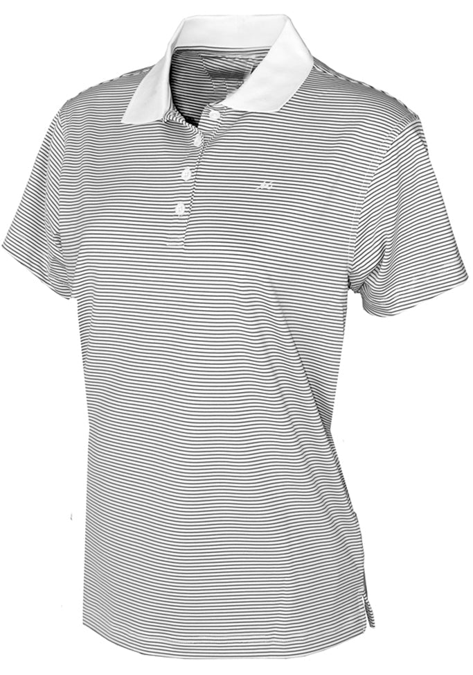 Ladies Micro Striped Performance Polo - Mojo Sportswear Company