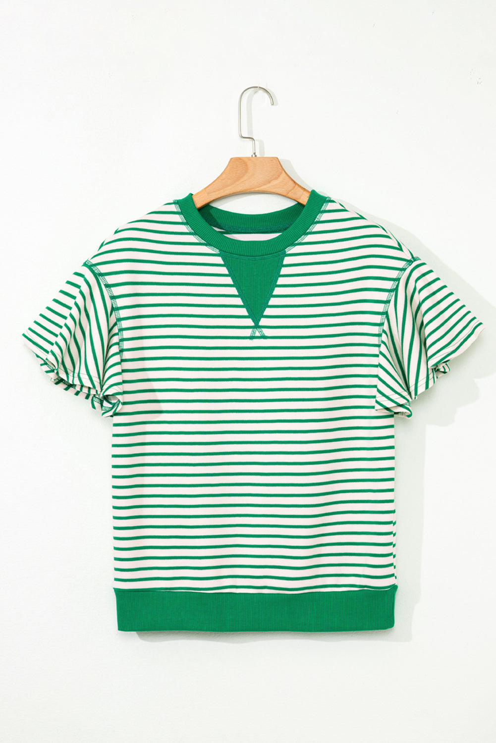 Sail-Away-Stripes Women's Ruffle Sleeve Top