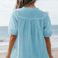 Luna Lace Women's Embroidered Puff Sleeves Blouse