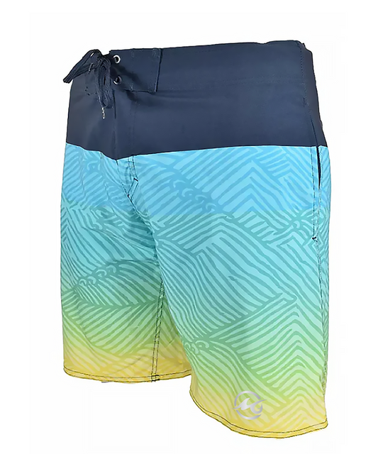 Island Drift Board Shorts Ombre Abstract Wave