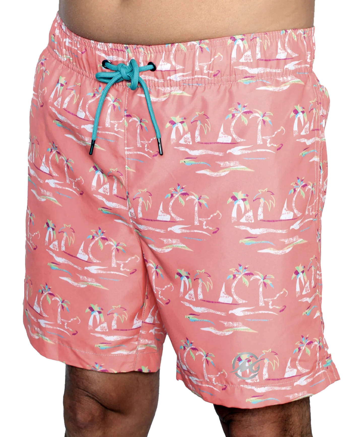 Island Drift Board Shorts Palm Peach Five
