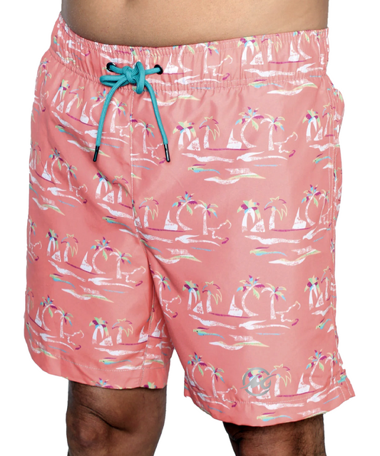 Island Drift Board Shorts Palm Peach Five